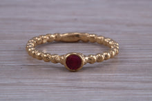 Load image into Gallery viewer, Very Dainty Ruby set Yellow Gold Ring