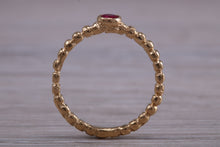 Load image into Gallery viewer, Very Dainty Ruby set Yellow Gold Ring