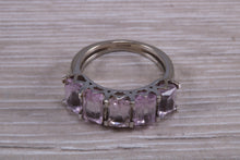 Load image into Gallery viewer, Five stone Morganite set White Gold Ring