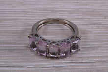 Load image into Gallery viewer, Five stone Morganite set White Gold Ring