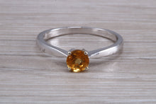 Load image into Gallery viewer, Quarter carat Citrine set White Gold Ring