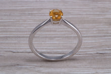 Load image into Gallery viewer, Quarter carat Citrine set White Gold Ring