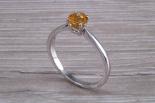 Load image into Gallery viewer, Quarter carat Citrine set White Gold Ring