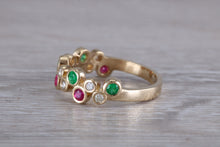 Load image into Gallery viewer, Multi Gemstone set Yellow Gold Ring