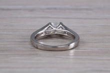 Load image into Gallery viewer, Split Shoulder Diamond set Platinum Engagement ring