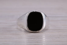 Load image into Gallery viewer, Black Onyx set Sterling Silver Signet Ring