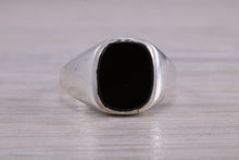 Load image into Gallery viewer, Black Onyx set Sterling Silver Signet Ring