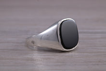 Load image into Gallery viewer, Black Onyx set Sterling Silver Signet Ring