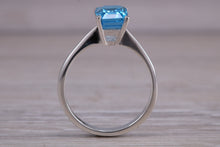 Load image into Gallery viewer, Swiss Blue Topaz set White Gold Ring