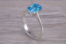 Load image into Gallery viewer, Swiss Blue Topaz set White Gold Ring
