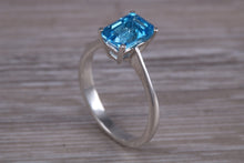 Load image into Gallery viewer, Swiss Blue Topaz set White Gold Ring