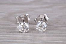 Load image into Gallery viewer, Timeless One carat Diamond Solitaire Stud Earrings