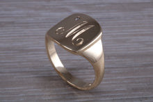 Load image into Gallery viewer, Diamond set and Personalised Yellow Gold Signet Ring