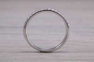 Half Circle Diamond set Platinum Band