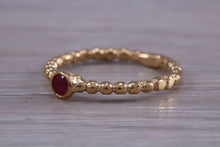 Load image into Gallery viewer, Very Dainty Ruby set Yellow Gold Ring