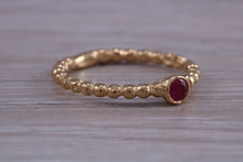 Load image into Gallery viewer, Very Dainty Ruby set Yellow Gold Ring