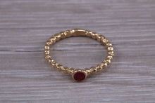 Load image into Gallery viewer, Very Dainty Ruby set Yellow Gold Ring