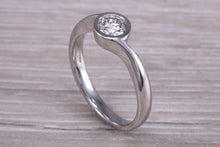 Load image into Gallery viewer, Rub Over Certified Diamond set Twist Shank Solitaire