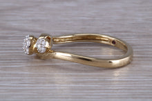Load image into Gallery viewer, Diamond set Trilogy Cluster on a Twist Shank Ring