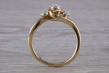 Load image into Gallery viewer, Diamond set Trilogy Cluster on a Twist Shank Ring