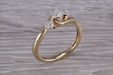 Load image into Gallery viewer, Diamond set Trilogy Cluster on a Twist Shank Ring