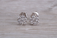 Load image into Gallery viewer, Diamond Cluster set White Gold Stud Earrings