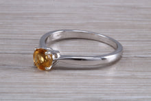 Load image into Gallery viewer, Quarter carat Citrine set White Gold Ring
