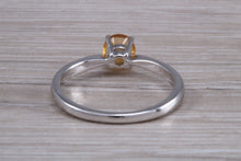 Load image into Gallery viewer, Quarter carat Citrine set White Gold Ring