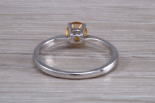 Load image into Gallery viewer, Quarter carat Citrine set White Gold Ring