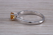 Load image into Gallery viewer, Quarter carat Citrine set White Gold Ring