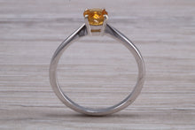 Load image into Gallery viewer, Quarter carat Citrine set White Gold Ring