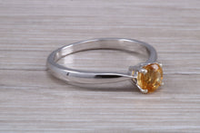 Load image into Gallery viewer, Quarter carat Citrine set White Gold Ring
