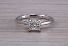 Load image into Gallery viewer, One carat Square Princess cut Moissanite Diamond Solitaire