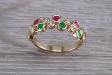 Load image into Gallery viewer, Multi Gemstone set Yellow Gold Ring