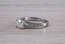 Load image into Gallery viewer, Split Shoulder Diamond set Platinum Engagement ring