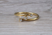 Load image into Gallery viewer, Trilogy Diamond Crossover set Yellow Gold Ring