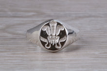 Load image into Gallery viewer, Prince of Wales Feathers Signet Ring, Made From Solid Cast Silver