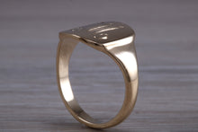 Load image into Gallery viewer, Diamond set and Personalised Yellow Gold Signet Ring
