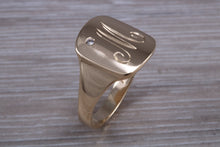 Load image into Gallery viewer, Diamond set and Personalised Yellow Gold Signet Ring