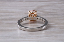 Load image into Gallery viewer, Morganite and Diamond set Rose Gold and Platinum Ring