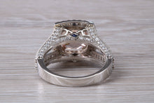 Load image into Gallery viewer, Stunning Morganite and Diamond set Platinum Statement Ring