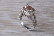 Load image into Gallery viewer, Stunning Morganite and Diamond set Platinum Statement Ring