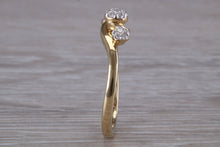 Load image into Gallery viewer, Diamond set Trilogy Cluster on a Twist Shank Ring