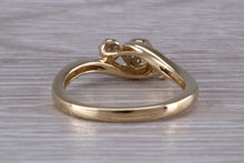 Load image into Gallery viewer, Diamond set Trilogy Cluster on a Twist Shank Ring