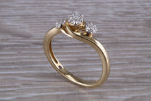 Load image into Gallery viewer, Diamond set Trilogy Cluster on a Twist Shank Ring