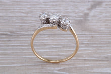 Load image into Gallery viewer, Half carat Diamond set Trilogy on a Twist Shank Ring