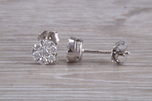 Load image into Gallery viewer, Diamond Cluster set White Gold Stud Earrings