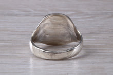 Load image into Gallery viewer, Family Crest Engraved Large Chunky Patterned Signet Ring in Sterling Silver
