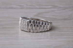 Watch Strap Signet Ring set With C Z