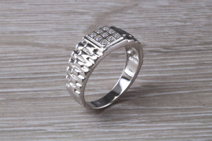 Watch Strap Signet Ring set With C Z
